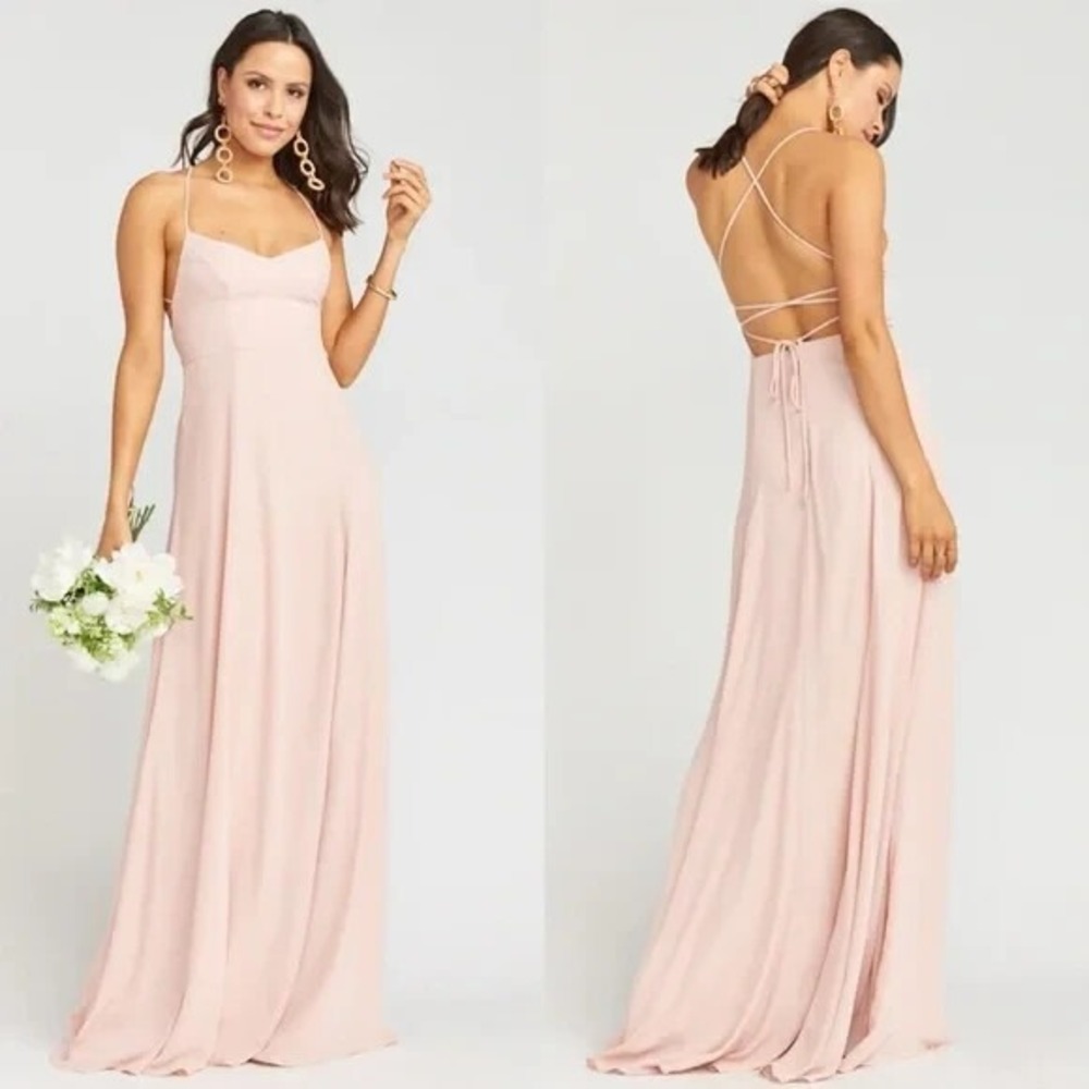 NWT Show Me Your Mumu Godshaw Goddess Maxi Open Back Dusty Blush Crisp XXL $198